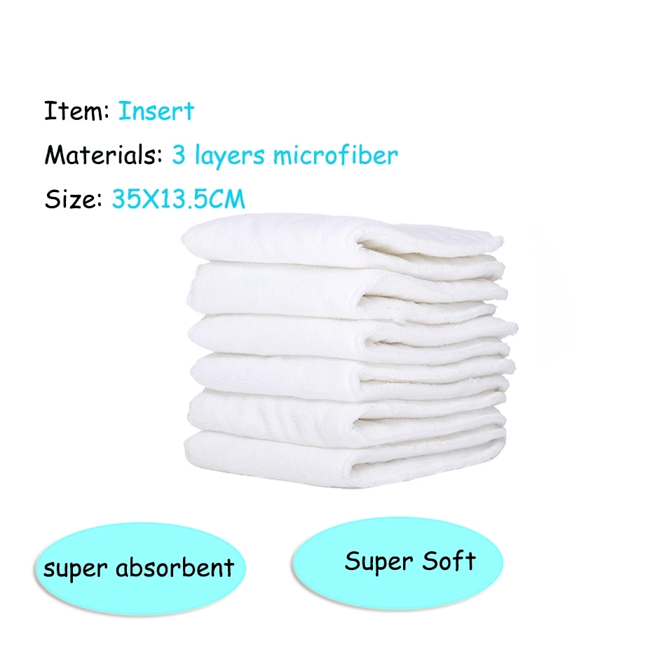 Happyflute New Pure Print 6Pcs/Set Rodom Color Washable&Reusable Cloth Diaper Adjustable Pocket Baby Nappy Cover
