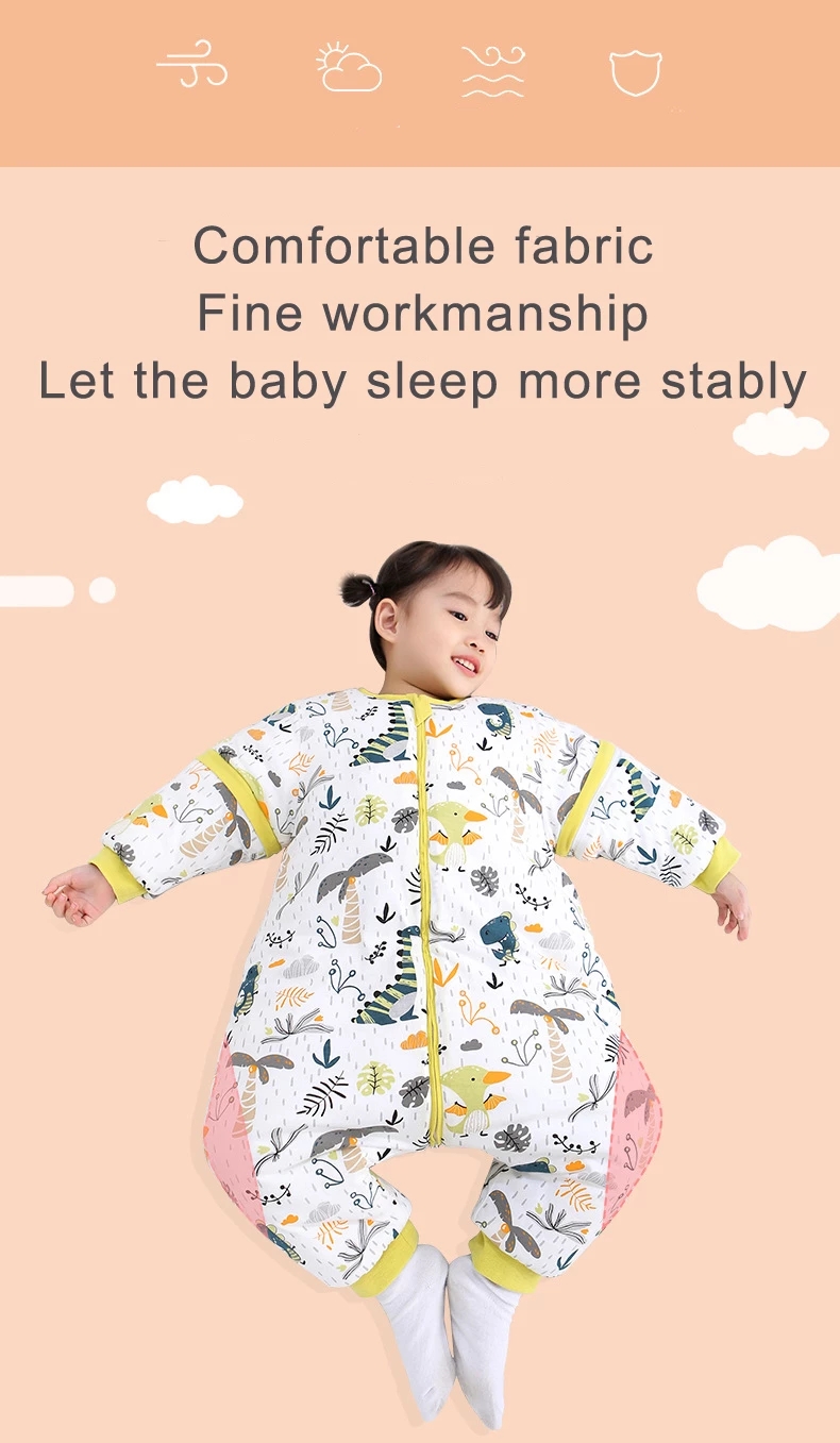 HappyFlute Baby Warm Ajamas Baby Kcked By Autumn Winter Thickening 1-5 Year Old Cotton Children Sleeping Bag