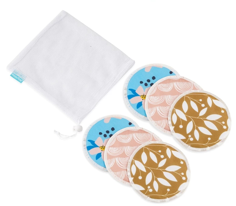 HappyFlute Super Absorbency Bamboo Nursing Pads Mum Use with Laundry Bag Waterproof Washable Feeding Pad Reusable Breast Pads