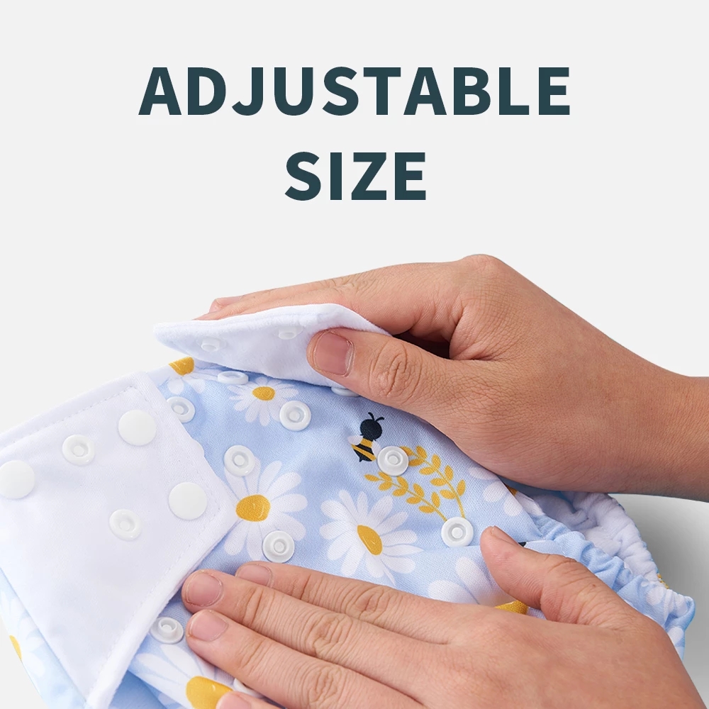HappyFlute Cloth Diaper Suede Cloth Inner Baby Diaper Waterproof and Reusable Diaper Dual Gussets