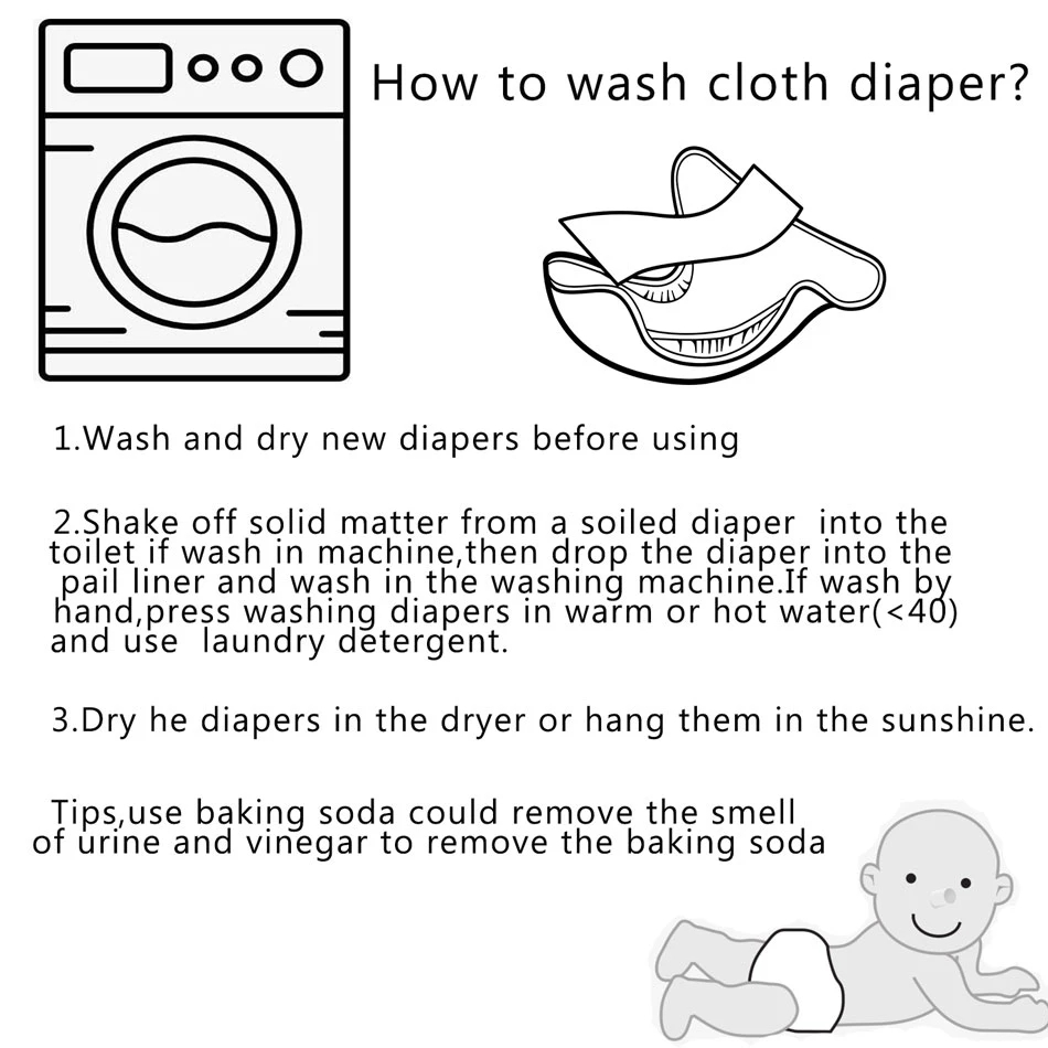 Happyflute 4pcs/Set Washable Eco-Friendly Cloth Diaper Cover Adjustable Nappy Reusable Cloth Diapers Cloth Nappy fit 3-15kg Baby