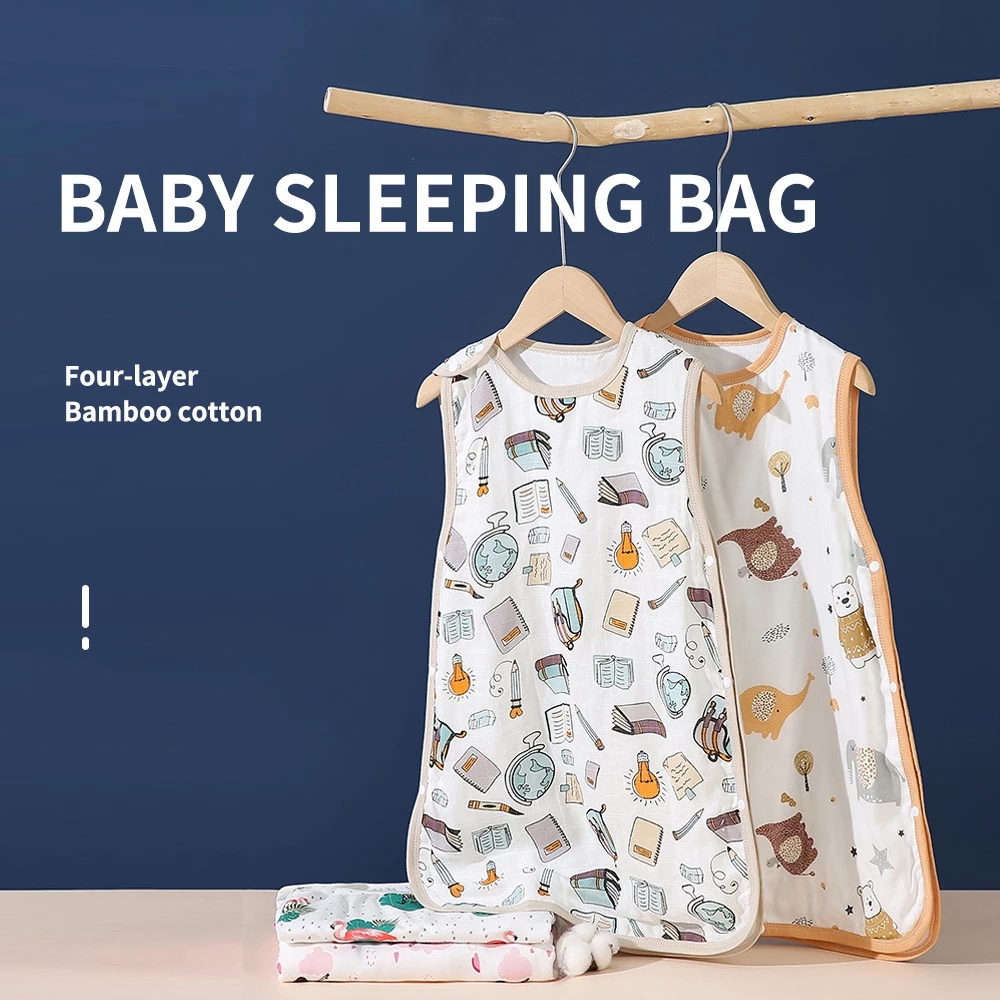 HappyFlute 0-4Y 4layers Muslin Bamboo Cotton Baby Vest Sleeping Bag Breathable Soft Anti-kick Sleepsack