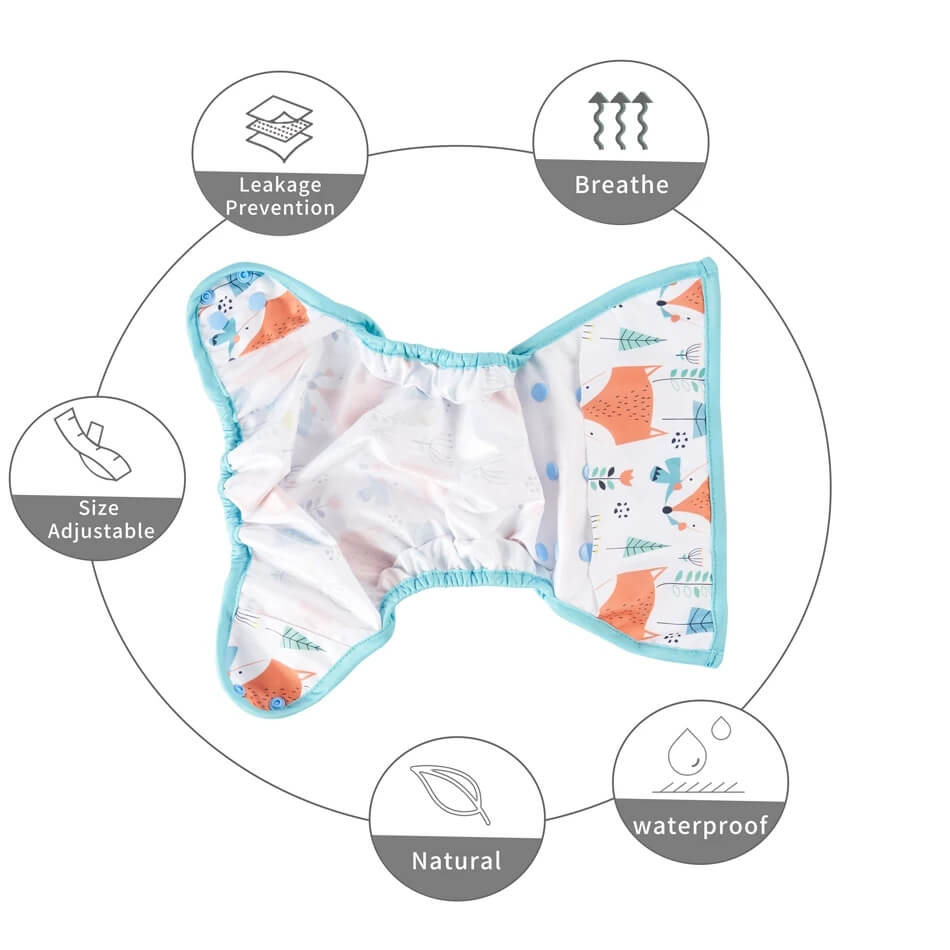 Happy Flute 1 pcs color-edged diaper waterproof cover eco-friendly diaper cover