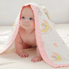 Happyflute Four Seasons 6 Layers Muslin Cotton Baby Swaddle Blanket Newborn Quilt Infant Bath Towel