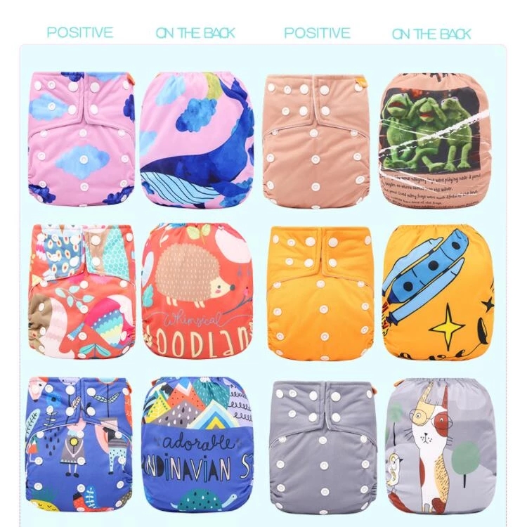 HappyFlute Reusable Cloth Diaper Suede Cloth Inner Unisex 3-15KG OS Digital Position Pocket Baby Diaper
