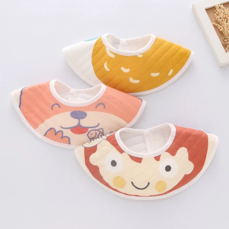 HappyFlute 3Piece/Set 360° Flower Design Cute Print Soft Cotton Reusable Unisex Waterproof Baby Breathable Bandana Drool Bibs