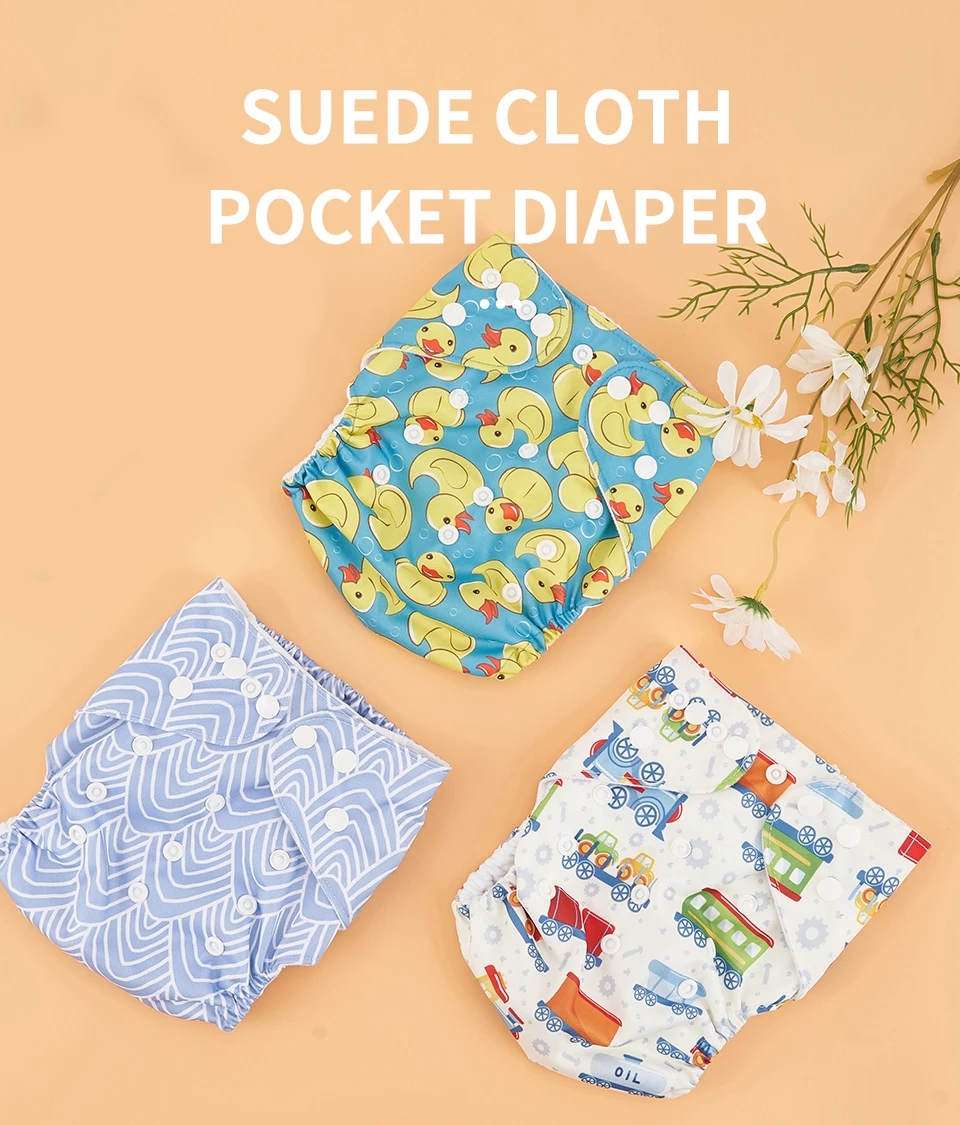 Happyflute 6pcs/set Baby Diapers Gifts Reusable Waterproof Cloth Diaper Ecological Cloth Nappy For Newborn