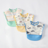 HappyFlute 3pcs/set Baby Bibs pocket Design Soft cotton Unisex Waterproof EVA Baby Bandana Drool Bibs