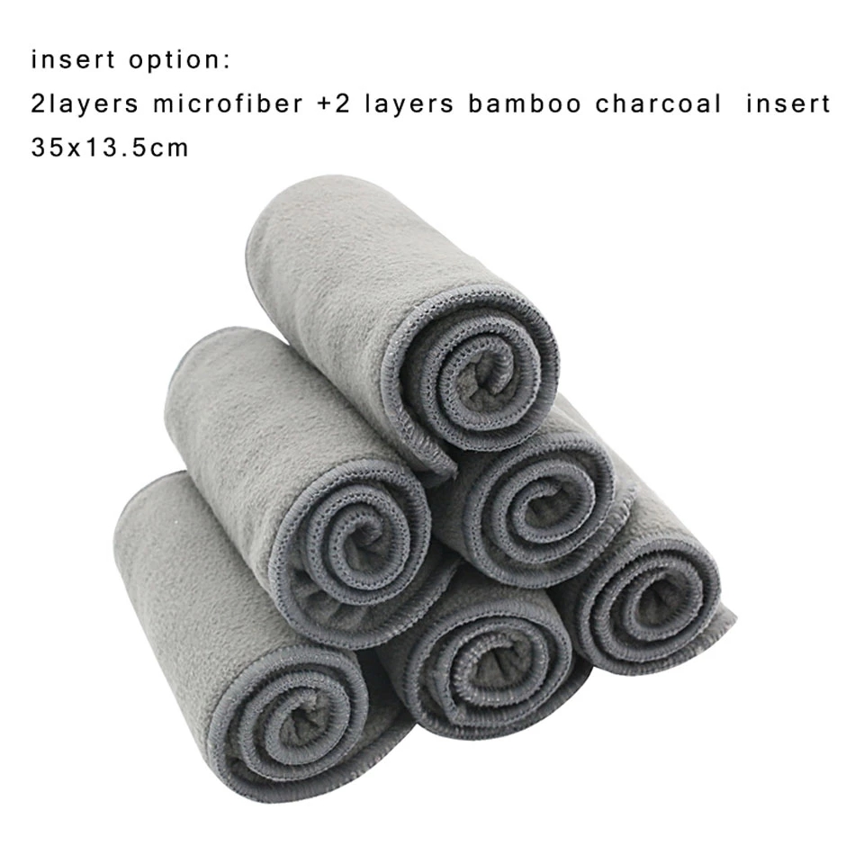 Happy Flute Washable and Reusable Baby Bamboo Charcoal Pocket Cloth Diaper With One Opening Fit 3-15kg Baby